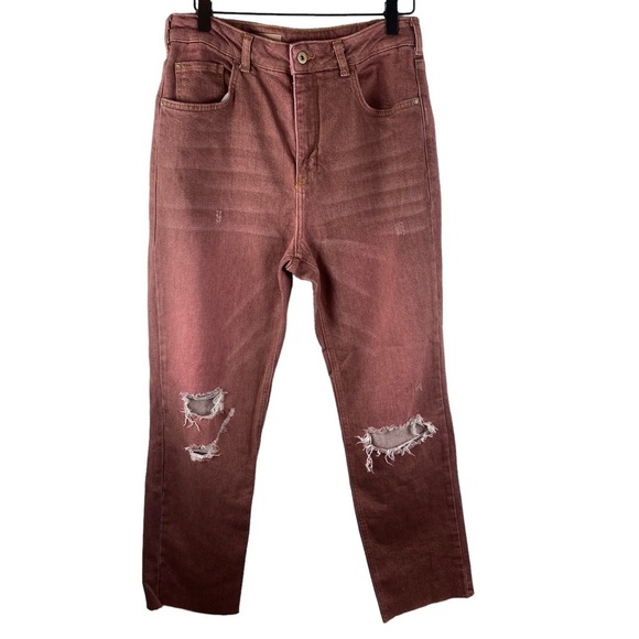 Pilcro for Anthropologie The Vintage Straight Leg Jean-Washed Brown Size 30 - Picture 7 of 13